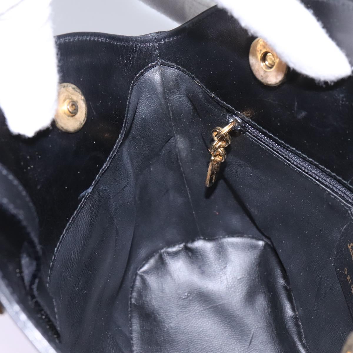 Salvatore Ferragamo Shoulder Bag Leather Black Gold Auth 114930