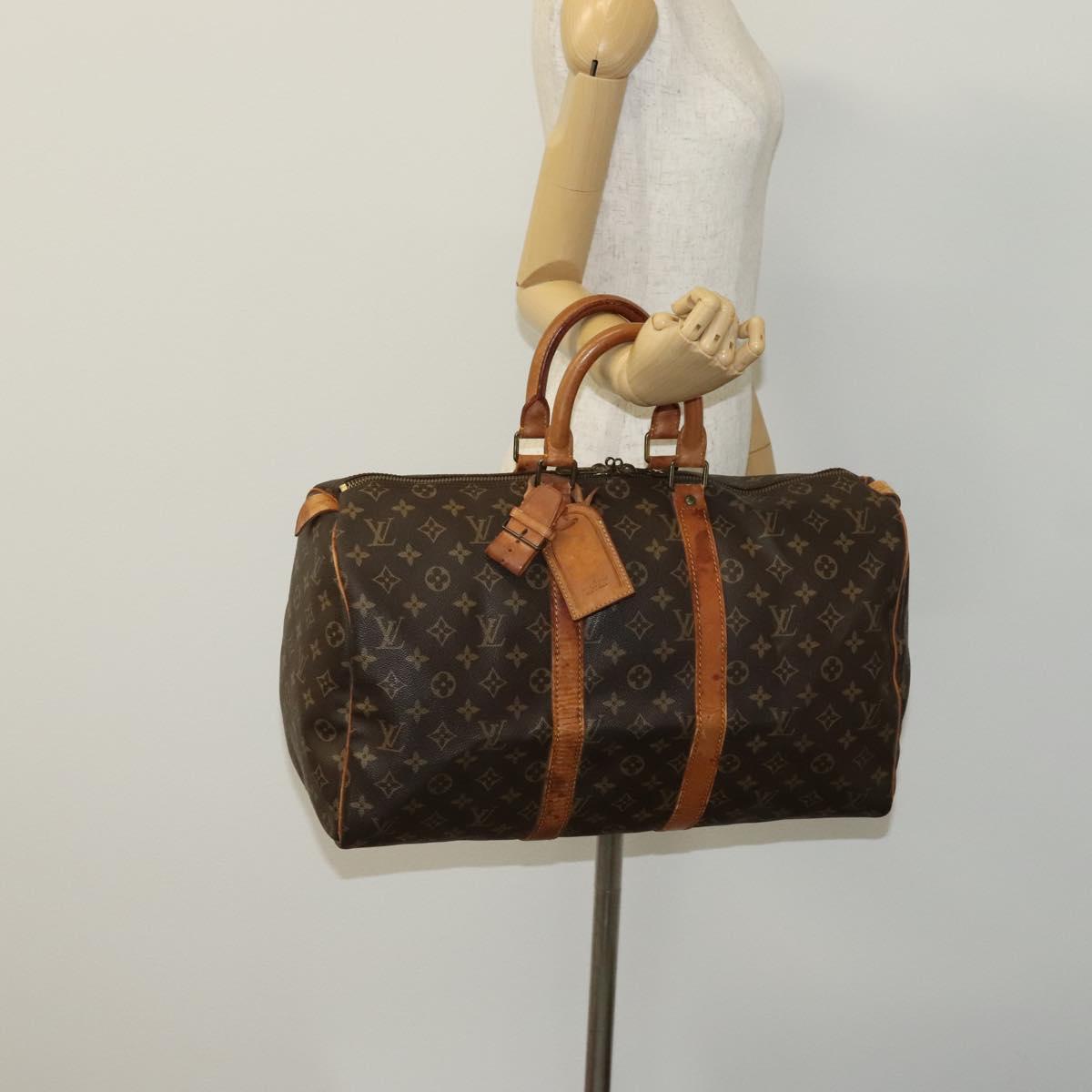 LOUIS VUITTON Monogram Keepall 45 Boston Bag M41428 LV Auth 114982