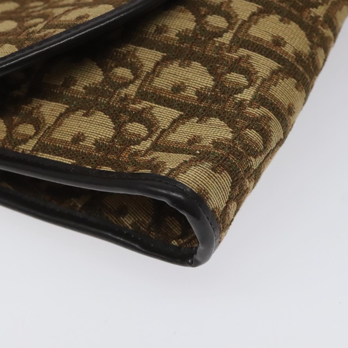 Christian Dior Trotter Canvas Shoulder Bag Brown Auth 114998