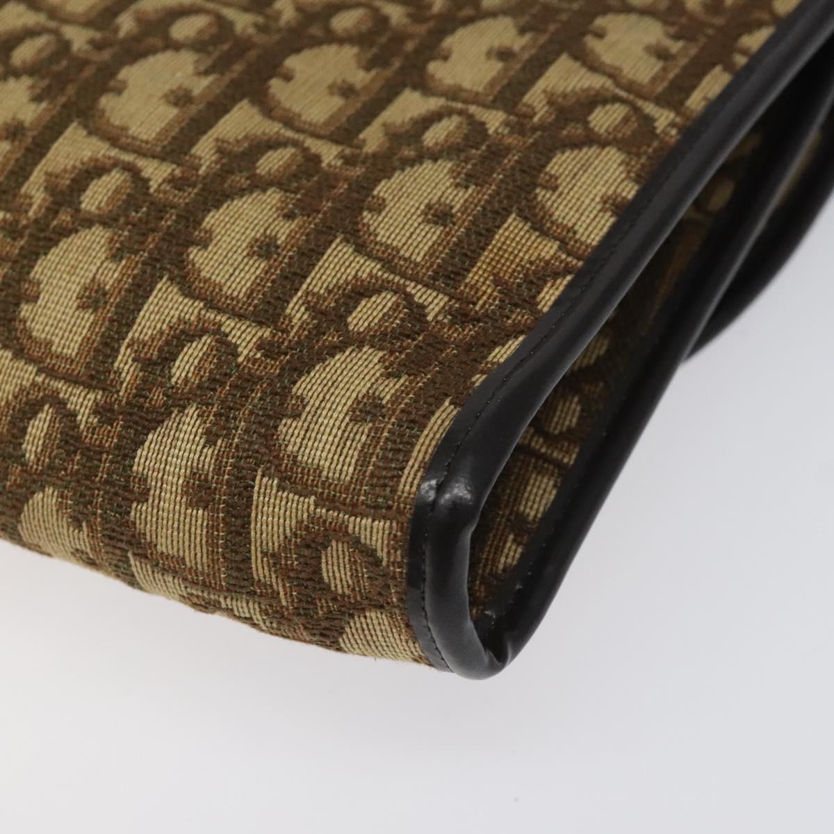 Christian Dior Trotter Canvas Shoulder Bag Brown Auth 114998