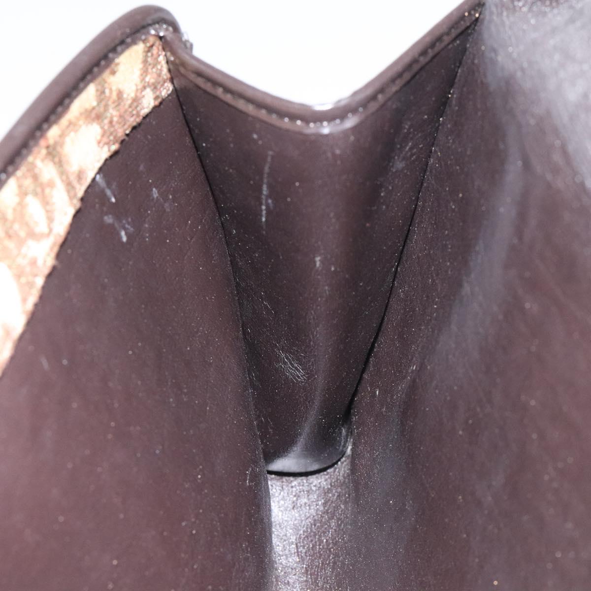 Christian Dior Trotter Canvas Shoulder Bag Brown Auth 114998