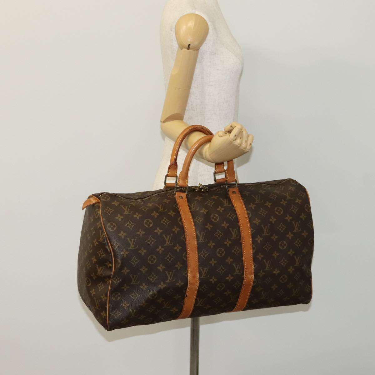 LOUIS VUITTON Monogram Keepall 50 Boston Bag M41426 LV Auth 115019