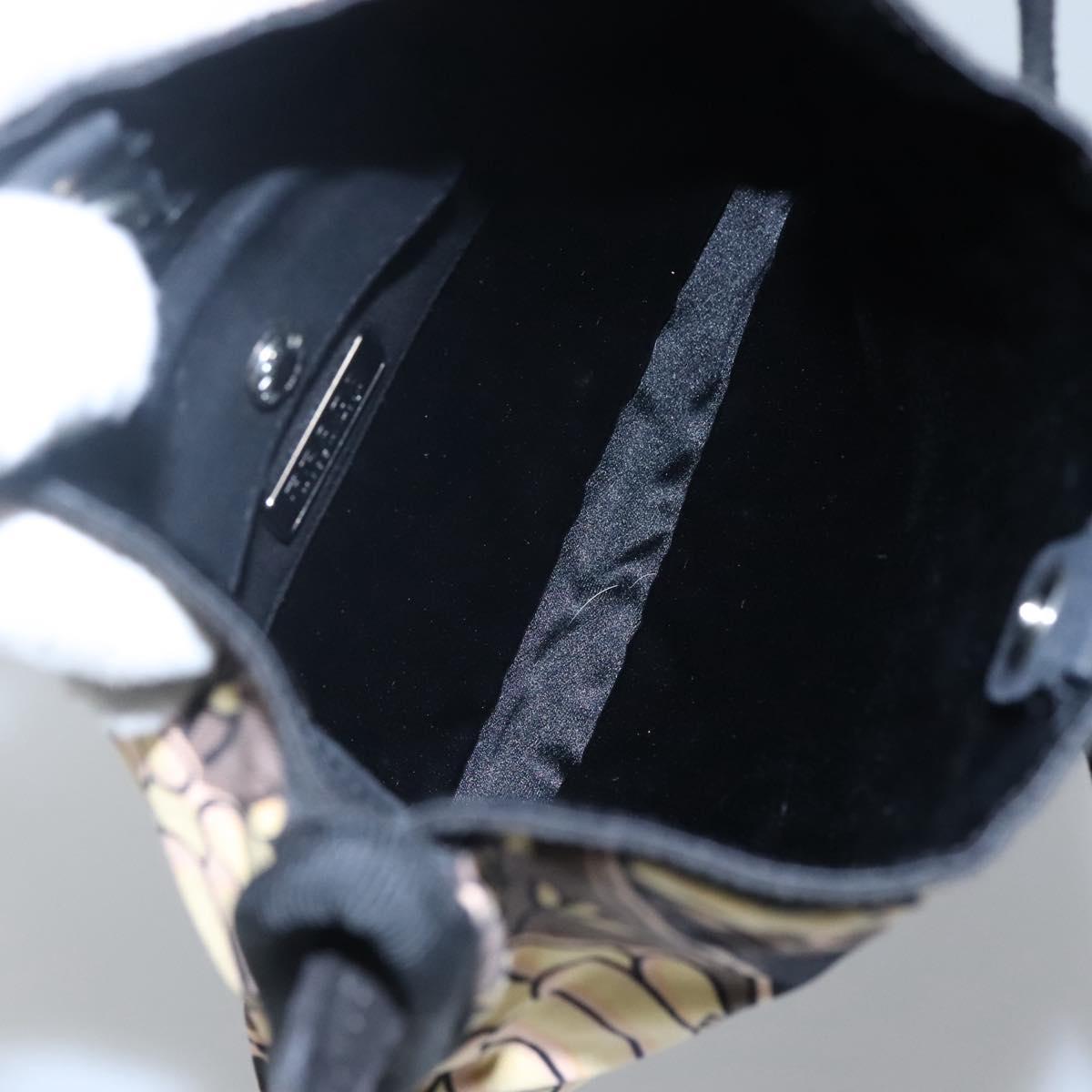 PRADA Hand Bag Nylon Black Silver Auth 115020