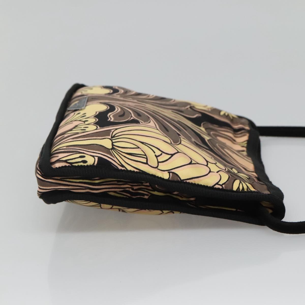 PRADA Hand Bag Nylon Black Silver Auth 115020