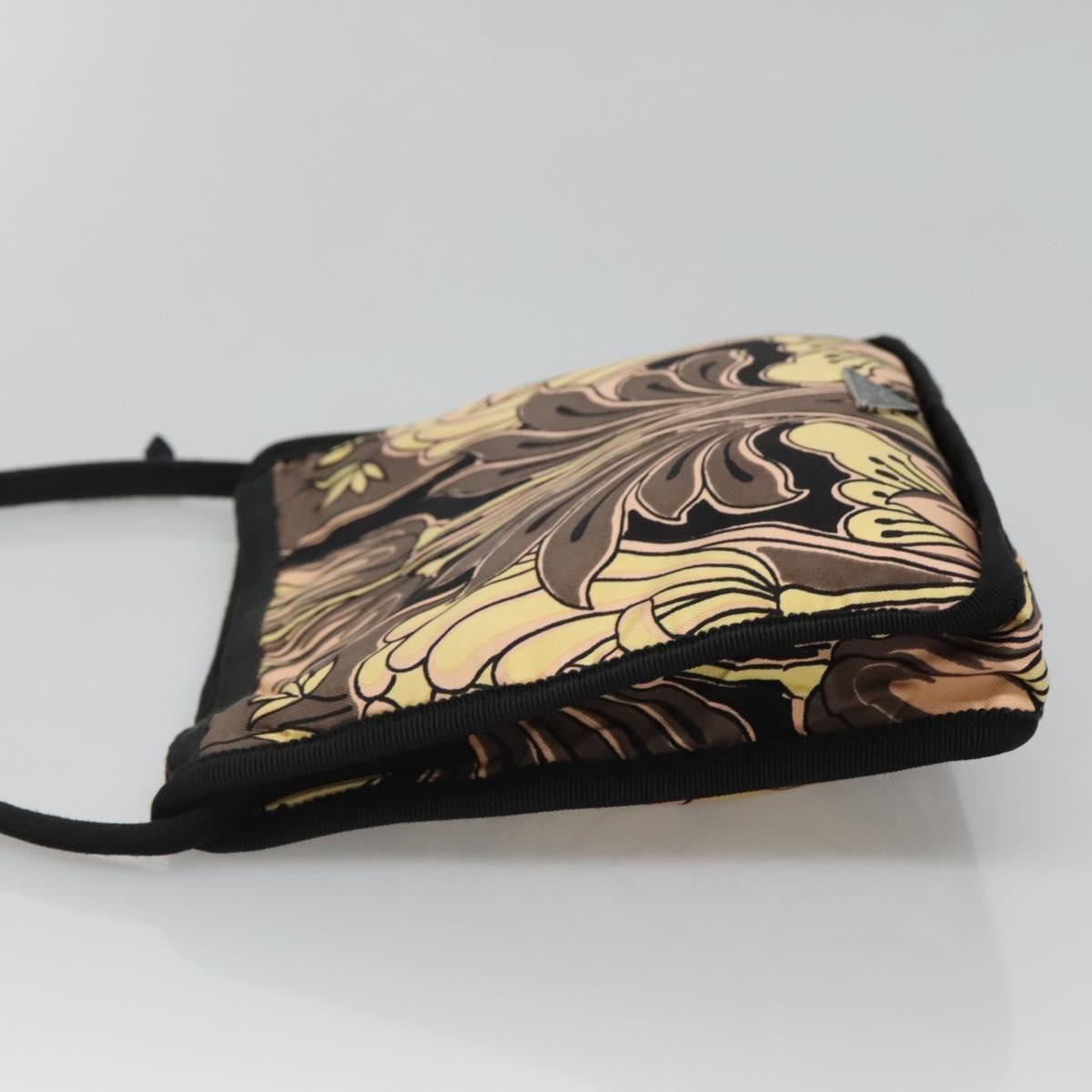 PRADA Hand Bag Nylon Black Silver Auth 115020