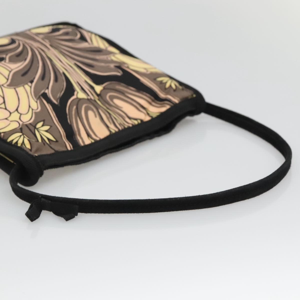 PRADA Hand Bag Nylon Black Silver Auth 115020