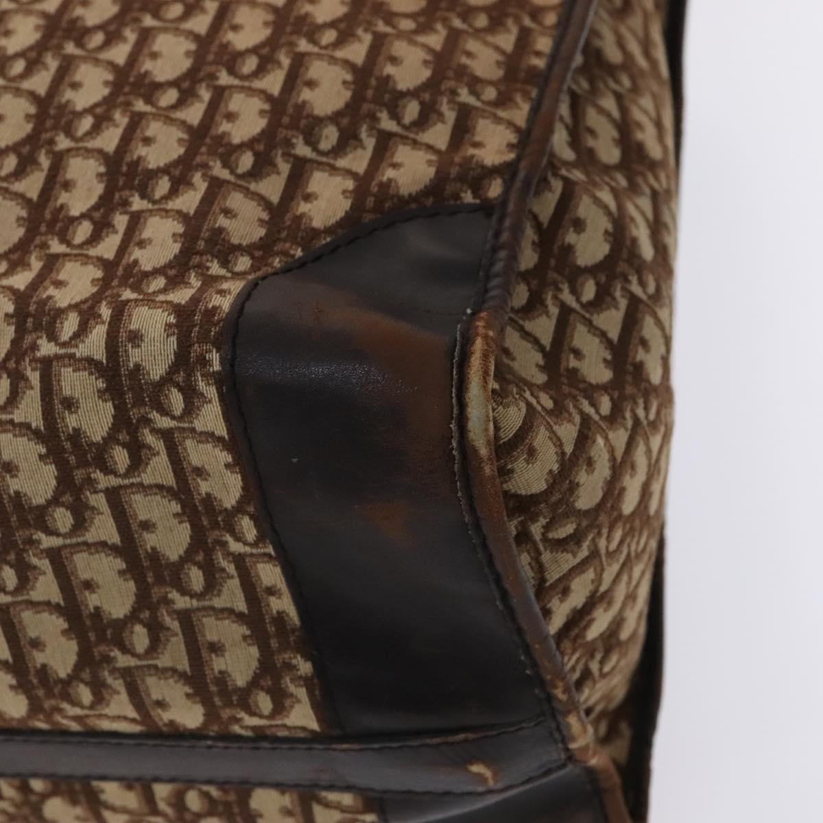 Christian Dior Trotter Canvas Boston Bag Brown Auth 115046