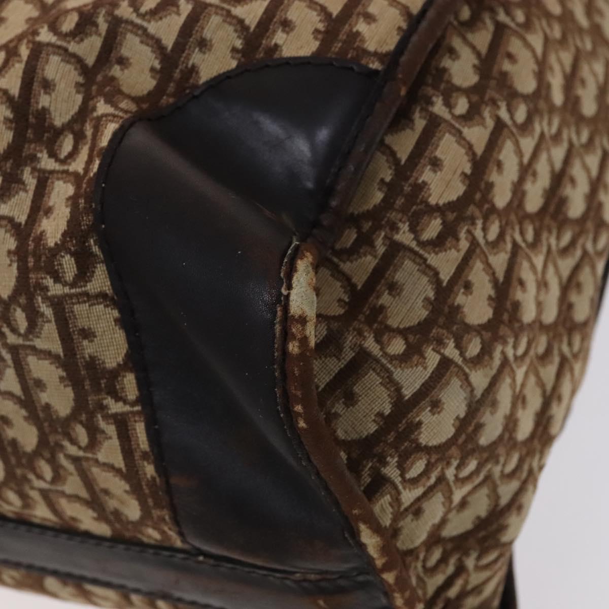 Christian Dior Trotter Canvas Boston Bag Brown Auth 115046