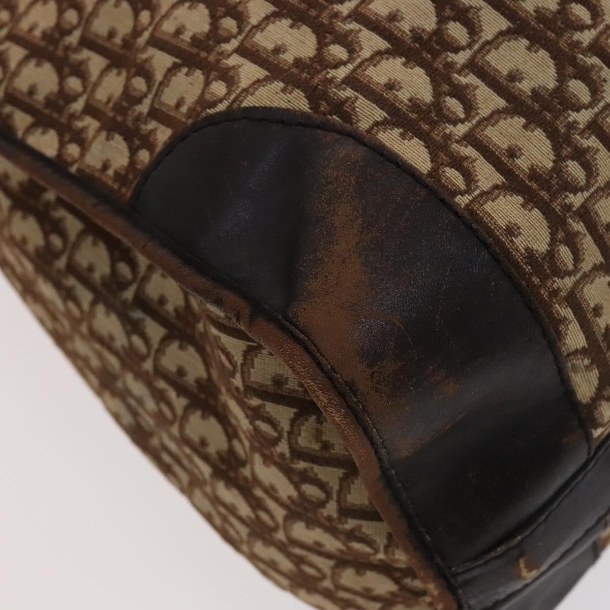 Christian Dior Trotter Canvas Boston Bag Brown Auth 115046