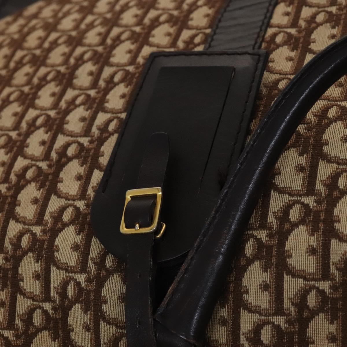 Christian Dior Trotter Canvas Boston Bag Brown Auth 115046