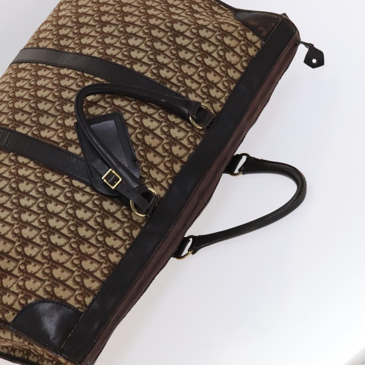 Christian Dior Trotter Canvas Boston Bag Brown Auth 115046