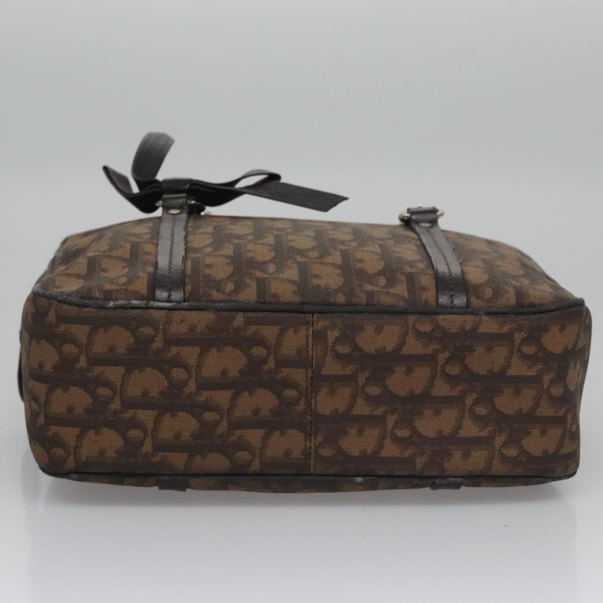 Christian Dior Romantic Trotter Canvas Shoulder Bag PVC Brown Auth 115054