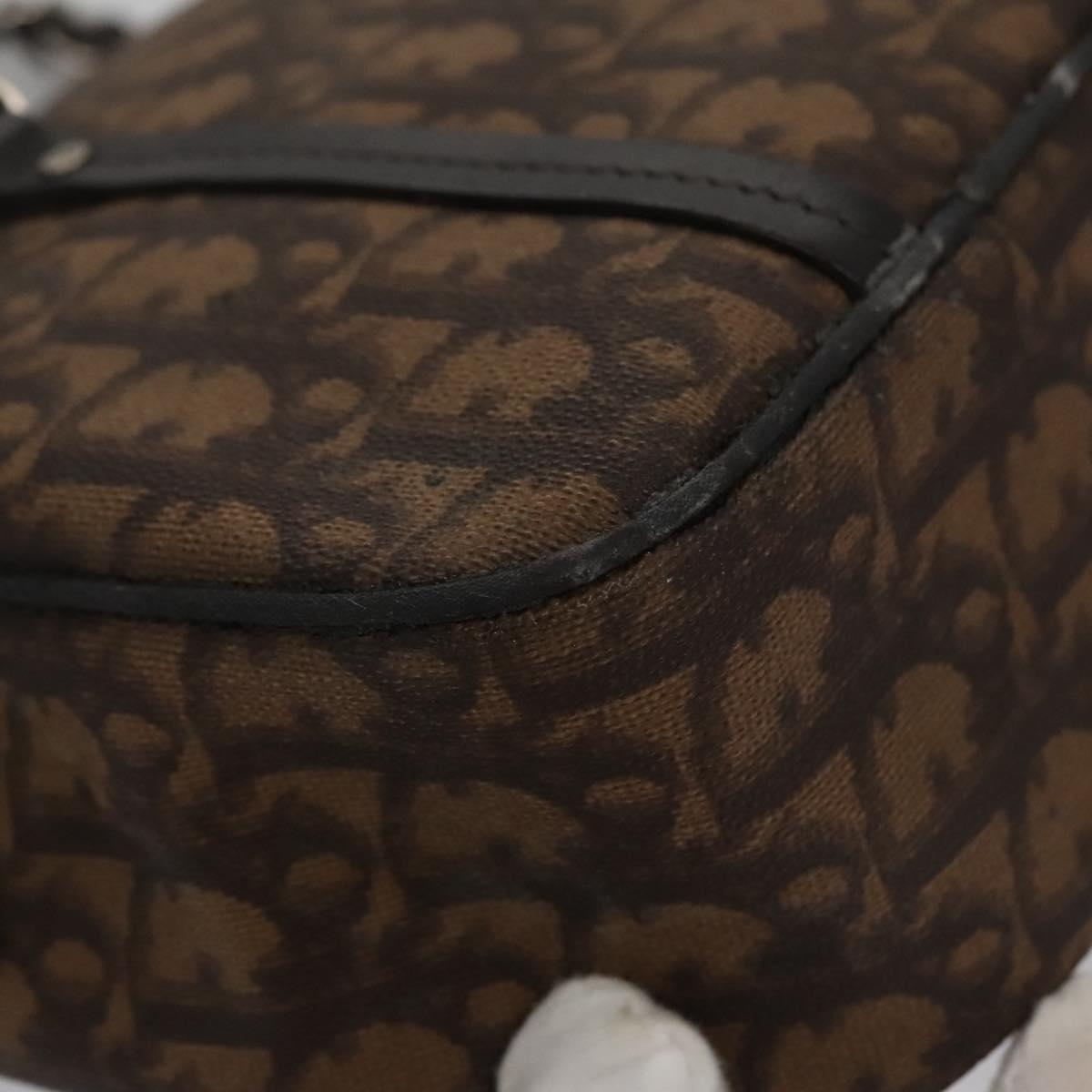 Christian Dior Romantic Trotter Canvas Shoulder Bag PVC Brown Auth 115054