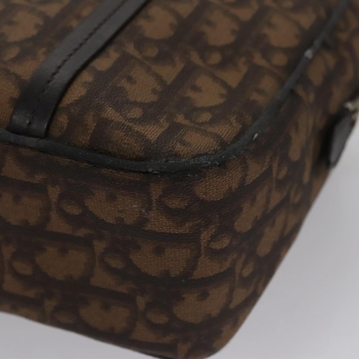 Christian Dior Romantic Trotter Canvas Shoulder Bag PVC Brown Auth 115054
