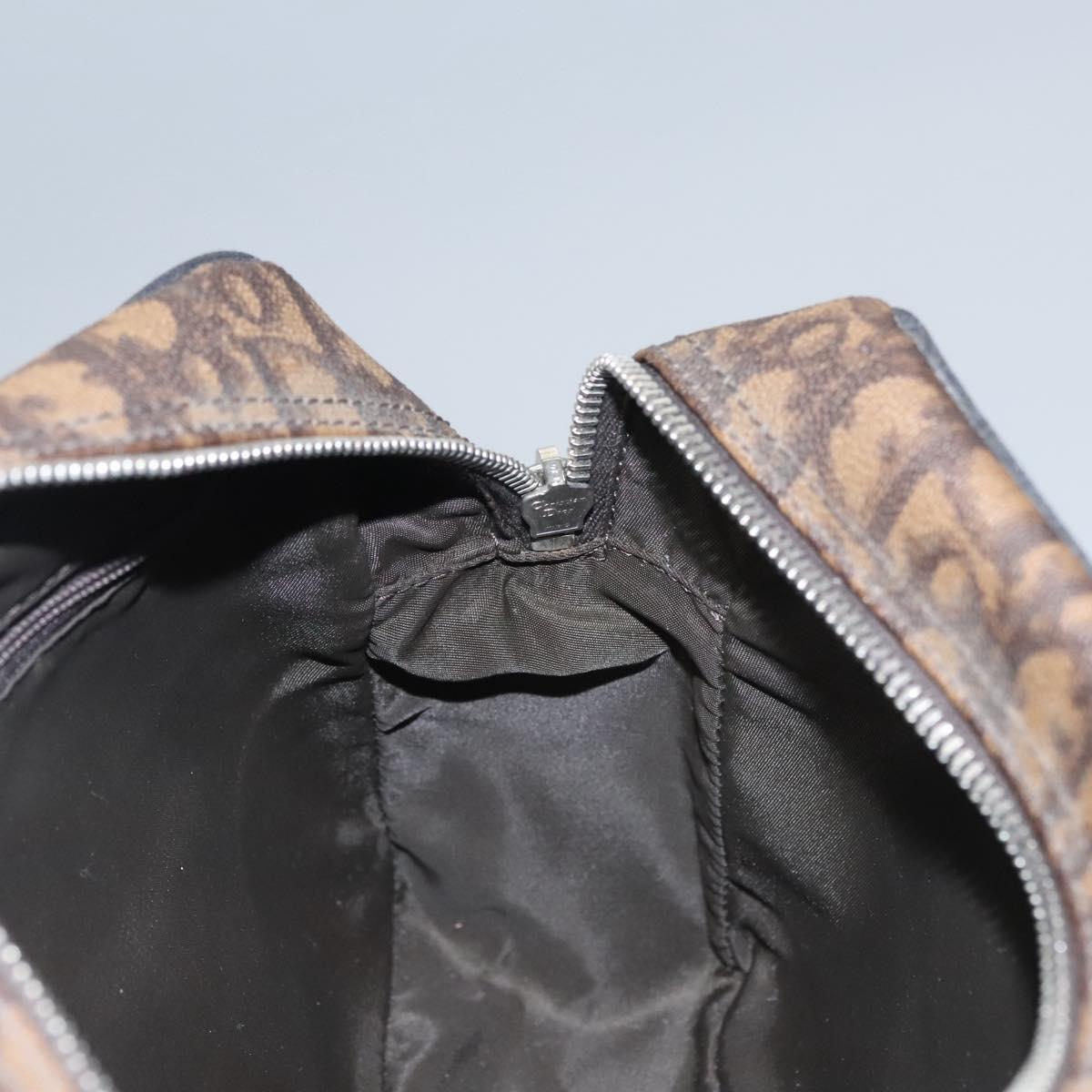 Christian Dior Romantic Trotter Canvas Shoulder Bag PVC Brown Auth 115054