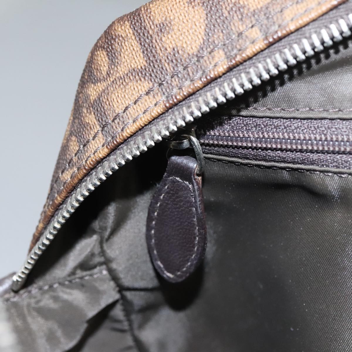 Christian Dior Romantic Trotter Canvas Shoulder Bag PVC Brown Auth 115054