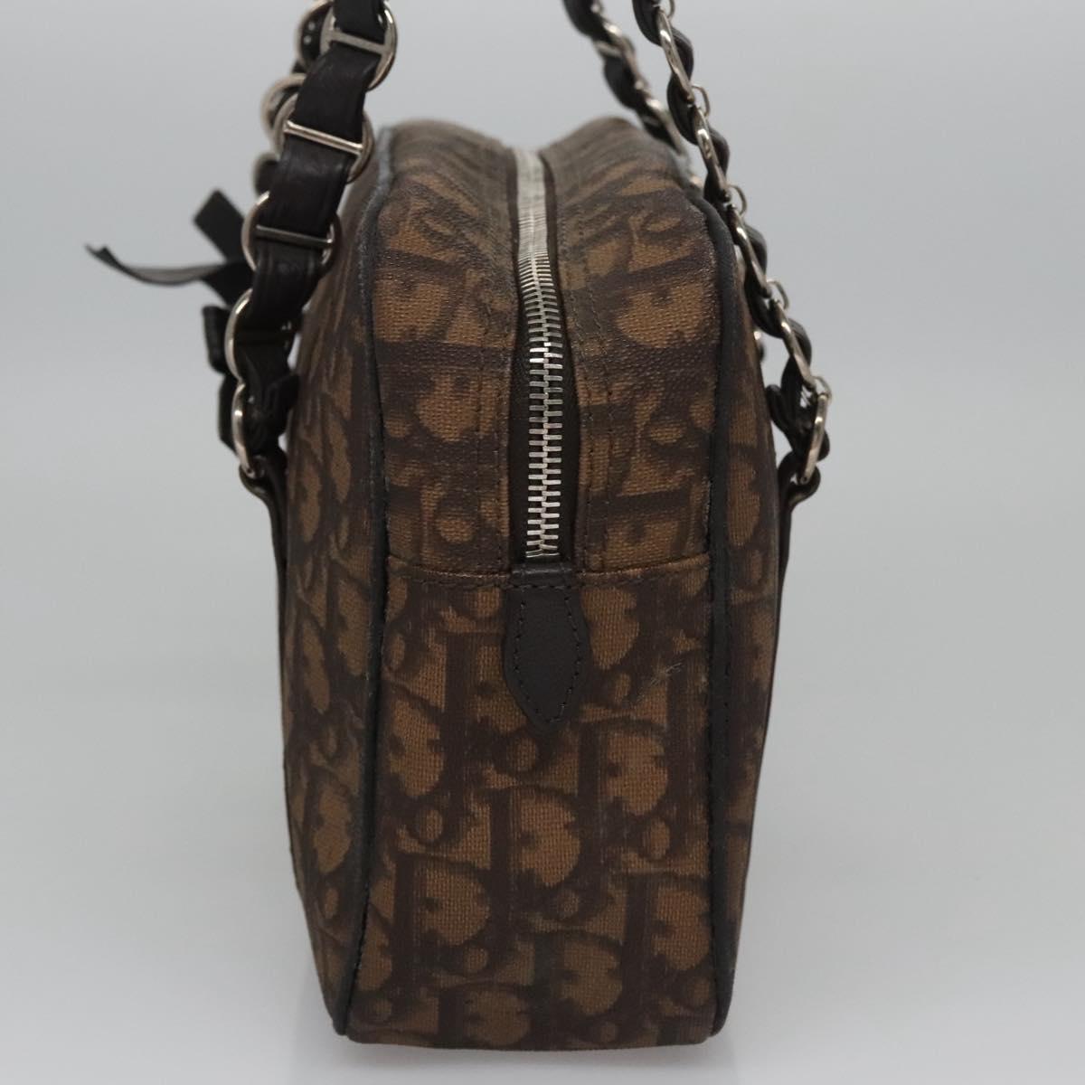 Christian Dior Romantic Trotter Canvas Shoulder Bag PVC Brown Auth 115054