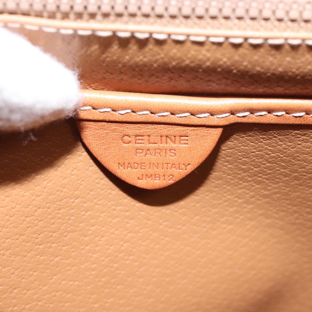 CELINE Macadam Canvas Hand Bag PVC Brown Gold Auth 115067