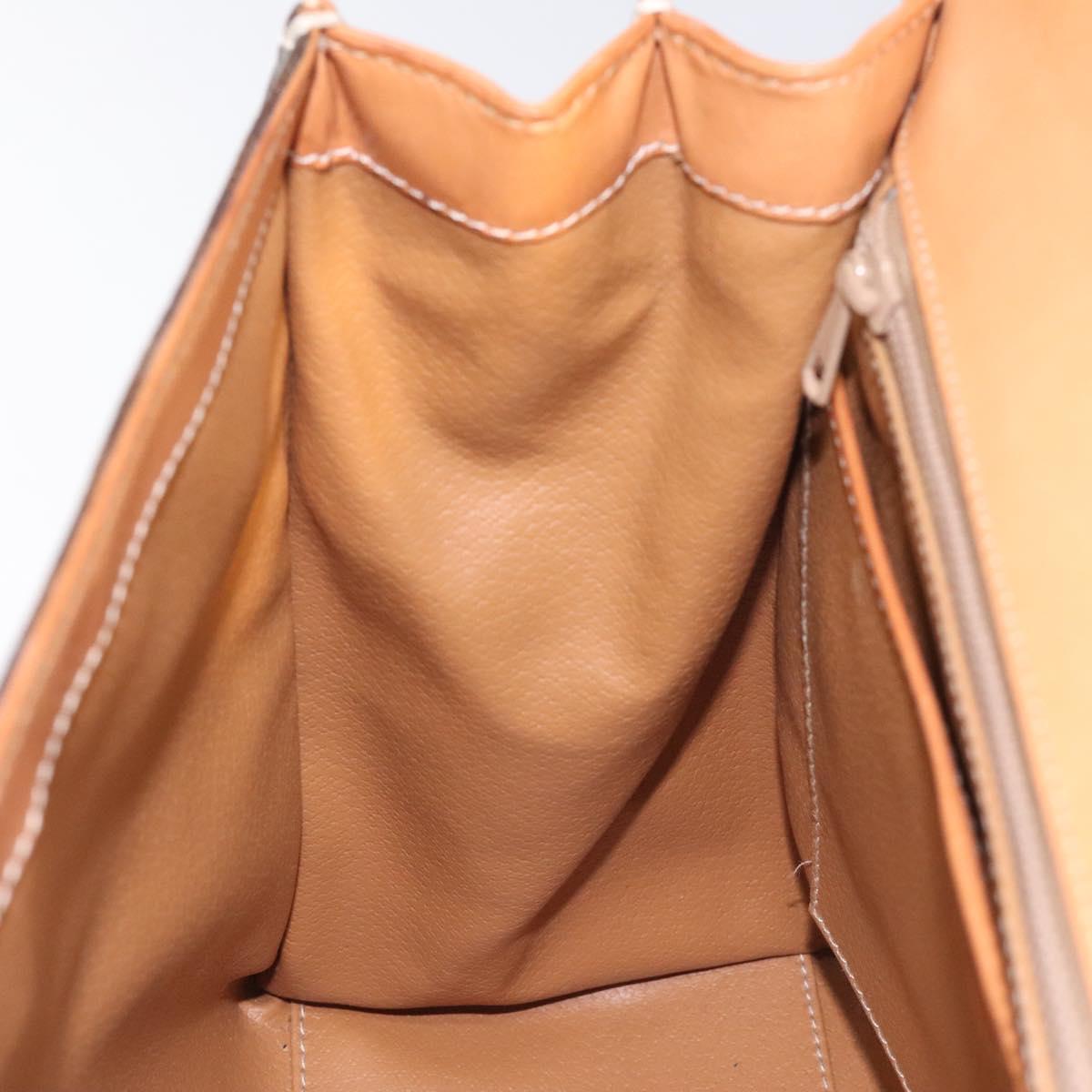 CELINE Macadam Canvas Hand Bag PVC Brown Gold Auth 115067