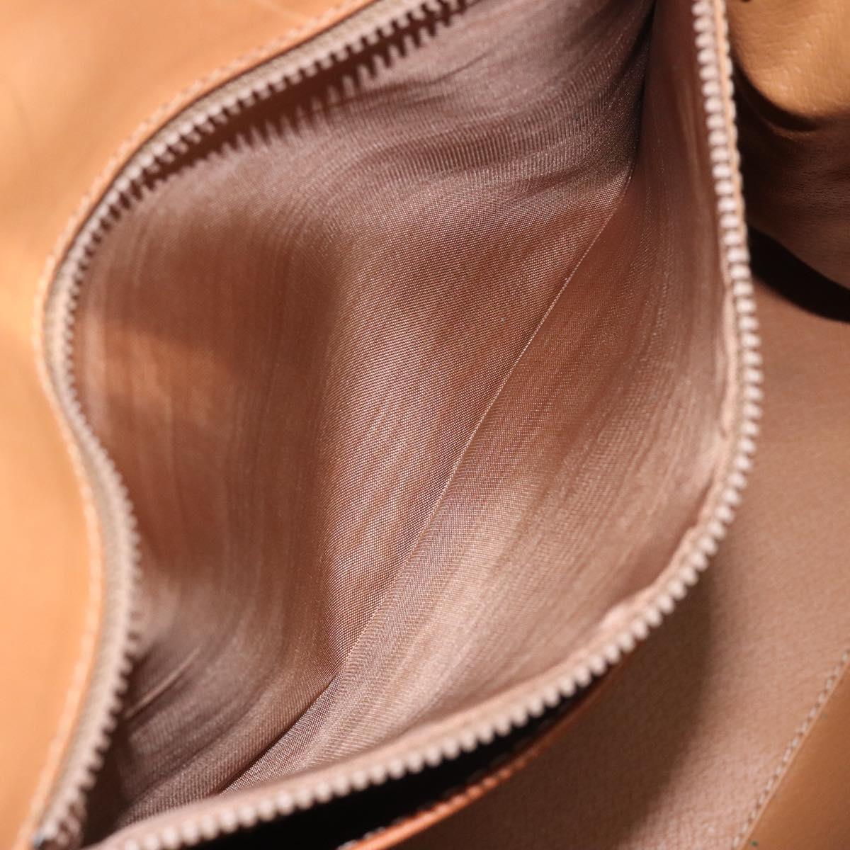 CELINE Macadam Canvas Hand Bag PVC Brown Gold Auth 115067