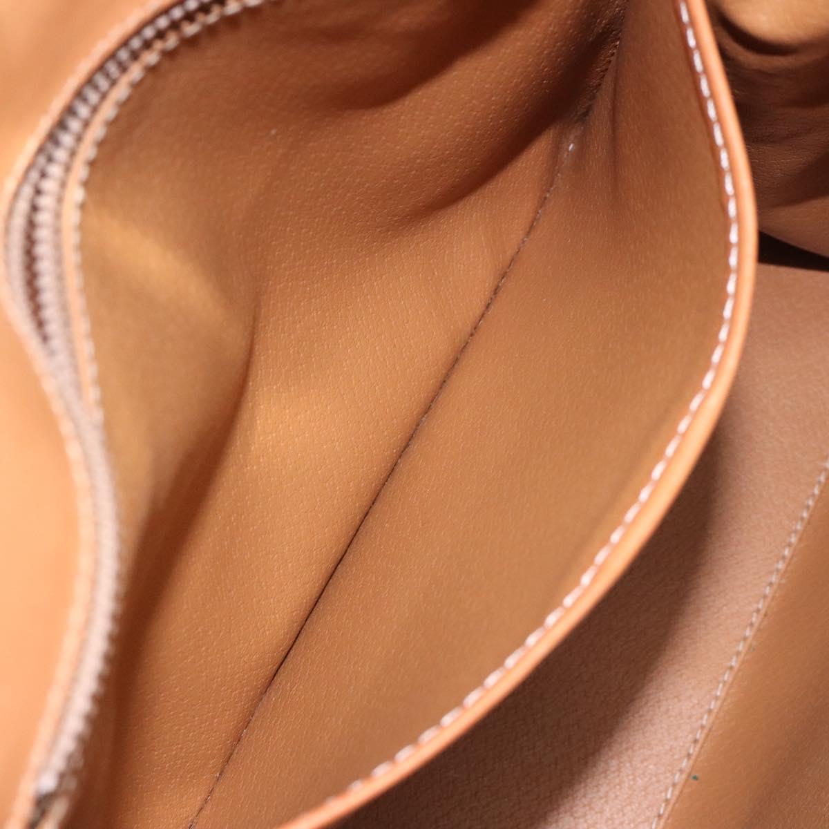 CELINE Macadam Canvas Hand Bag PVC Brown Gold Auth 115067