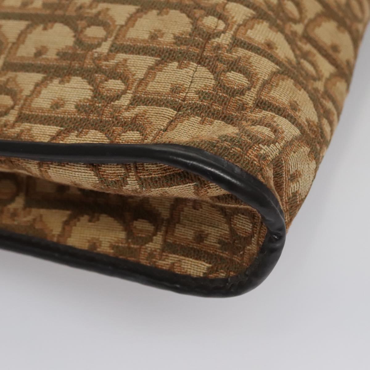 Christian Dior Trotter Canvas Shoulder Bag Brown Auth 115096