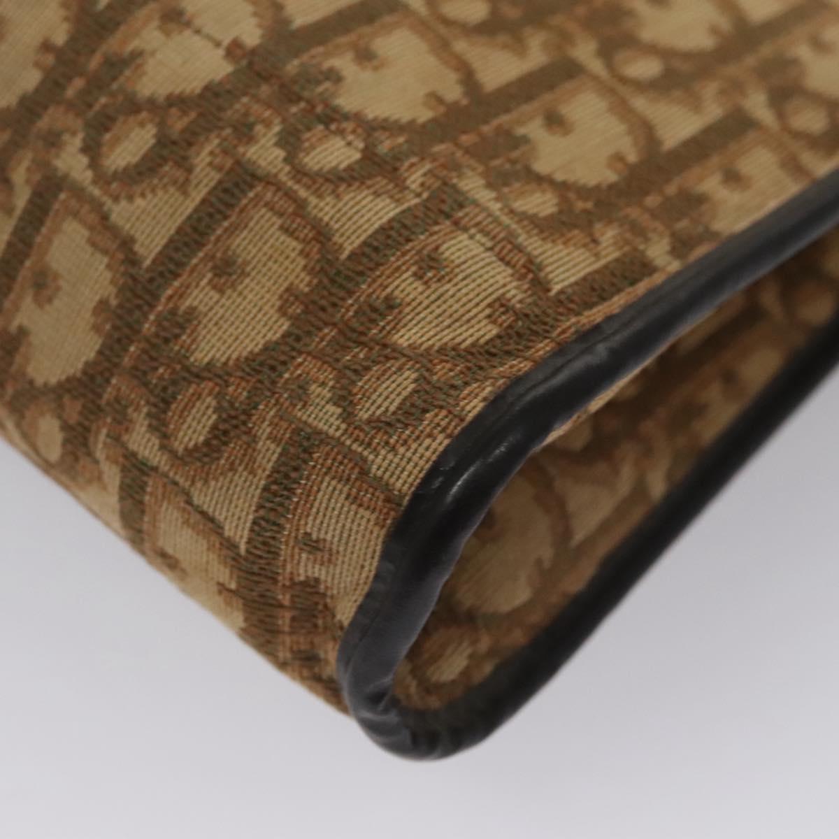 Christian Dior Trotter Canvas Shoulder Bag Brown Auth 115096