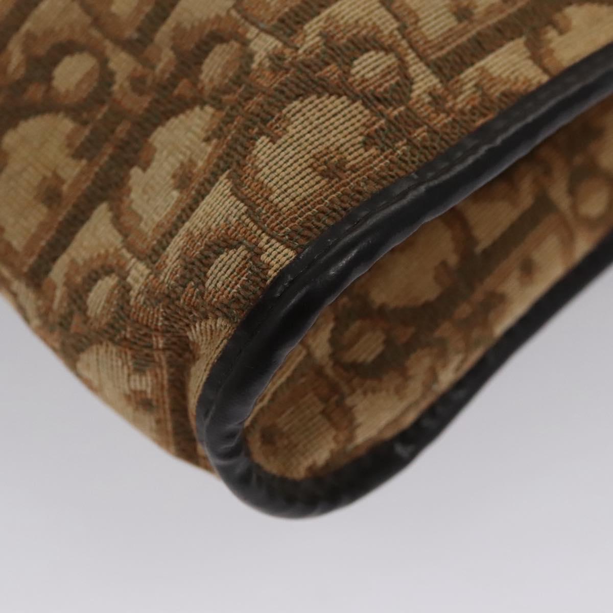 Christian Dior Trotter Canvas Shoulder Bag Brown Auth 115096