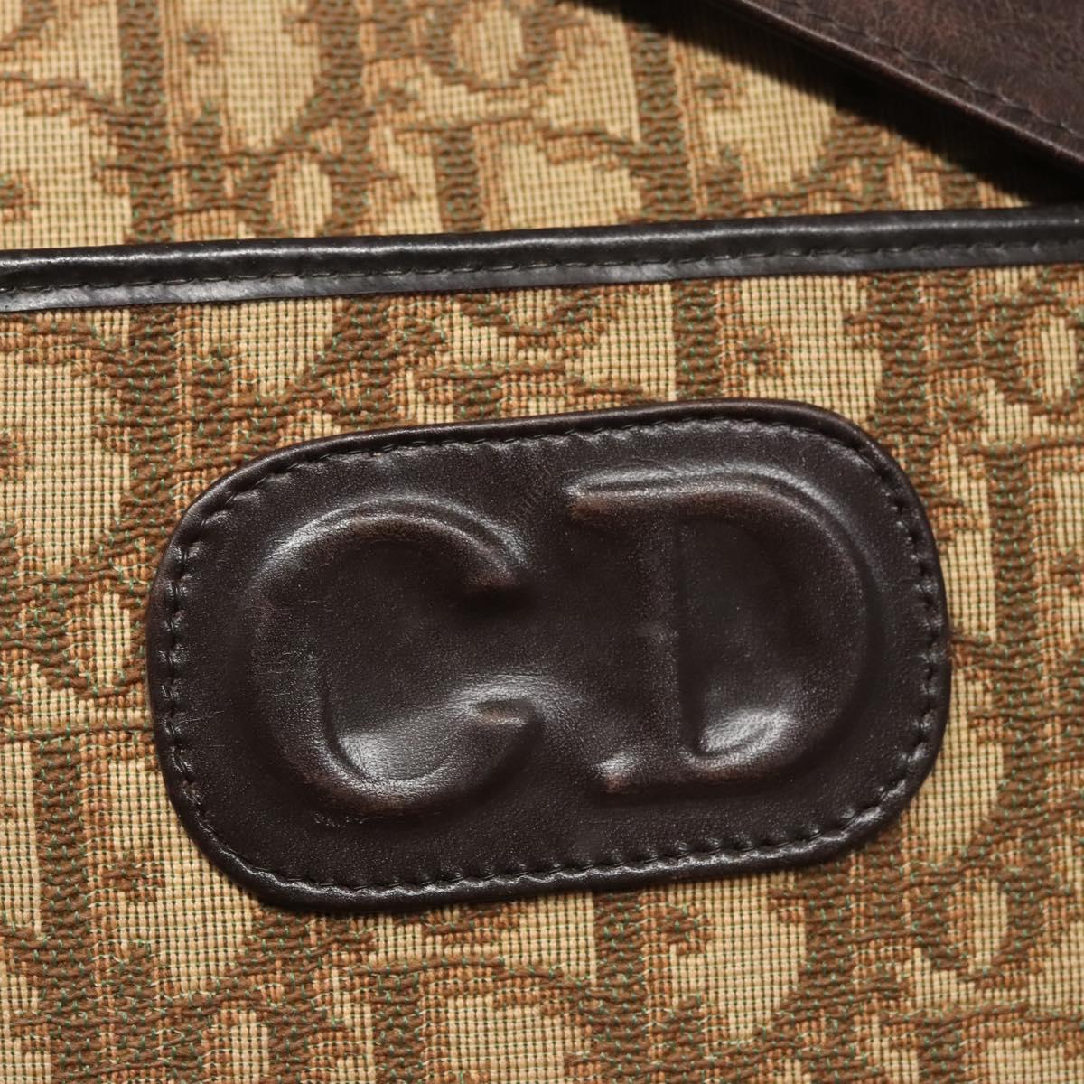 Christian Dior Trotter Canvas Shoulder Bag Brown Auth 115096