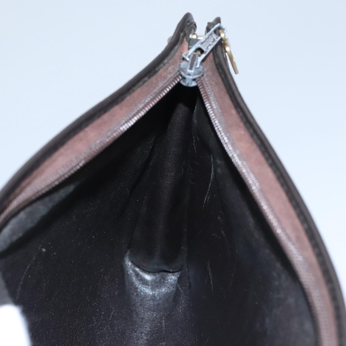 Christian Dior Trotter Canvas Shoulder Bag Brown Auth 115096