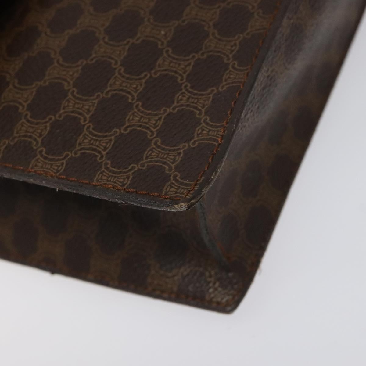 CELINE Macadam Canvas Shoulder Bag PVC Gold Brown Auth 115119