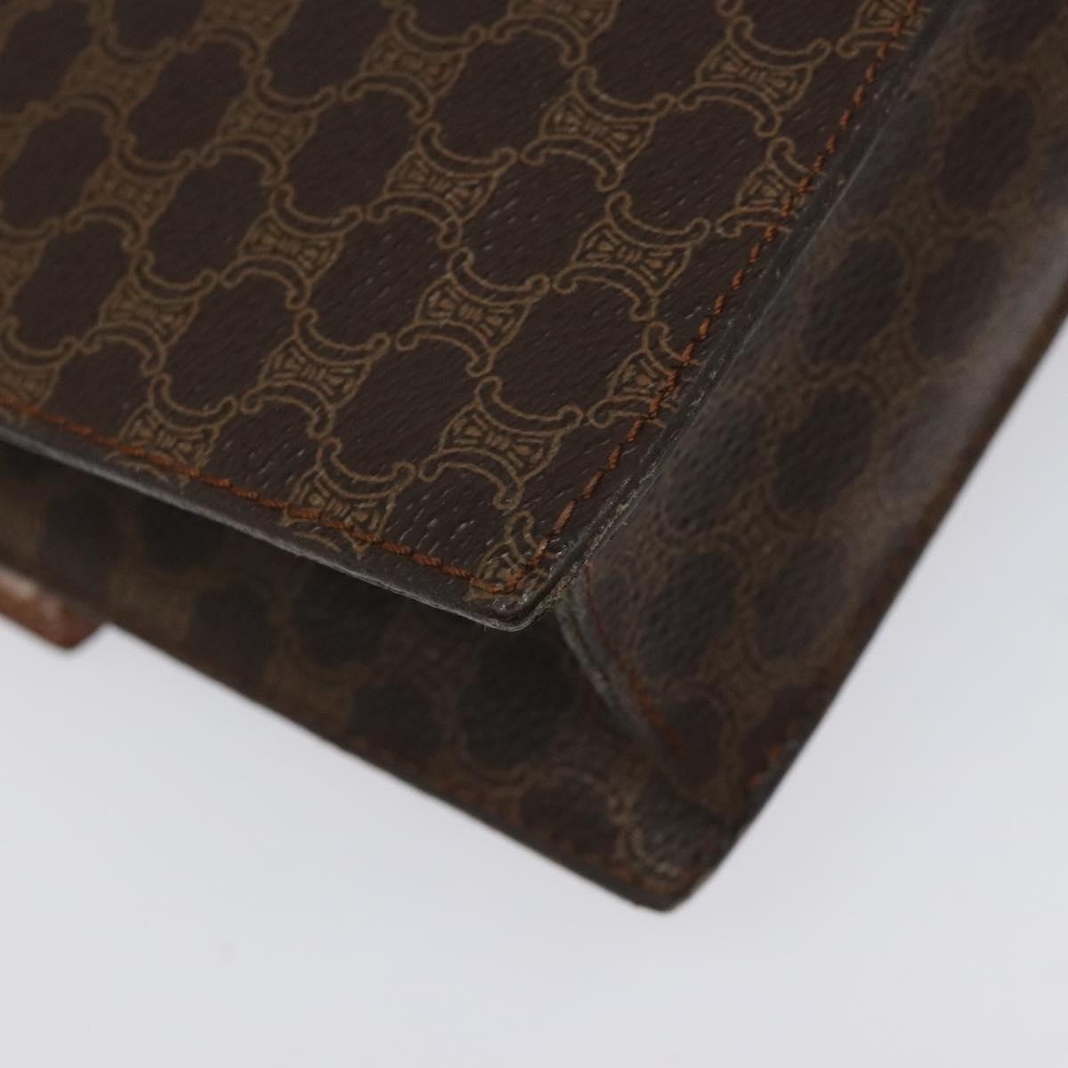 CELINE Macadam Canvas Shoulder Bag PVC Gold Brown Auth 115119