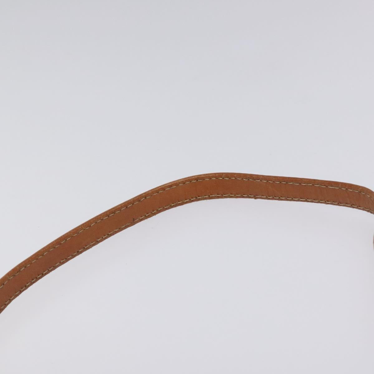 CELINE Macadam Canvas Shoulder Bag PVC Gold Brown Auth 115119