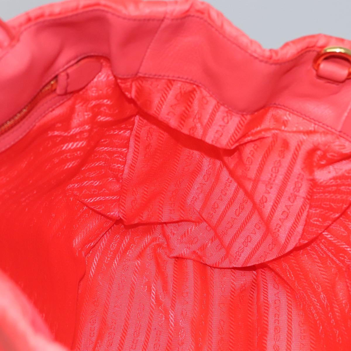 PRADA Hand Bag Nylon 2way Orange Gold Auth 115130