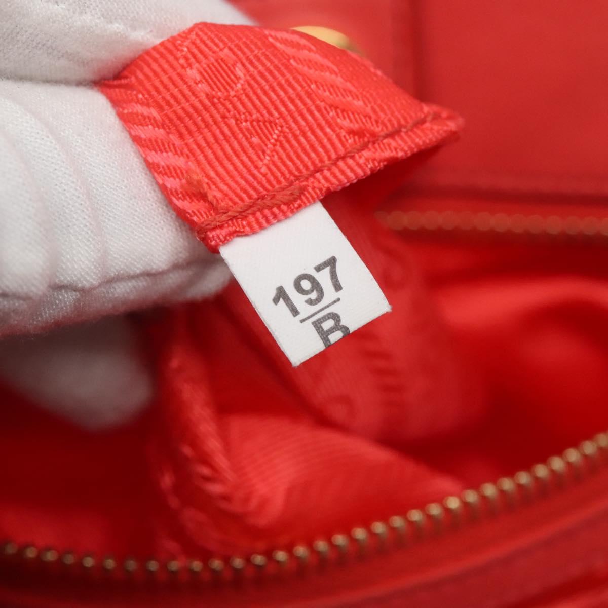 PRADA Hand Bag Nylon 2way Orange Gold Auth 115130