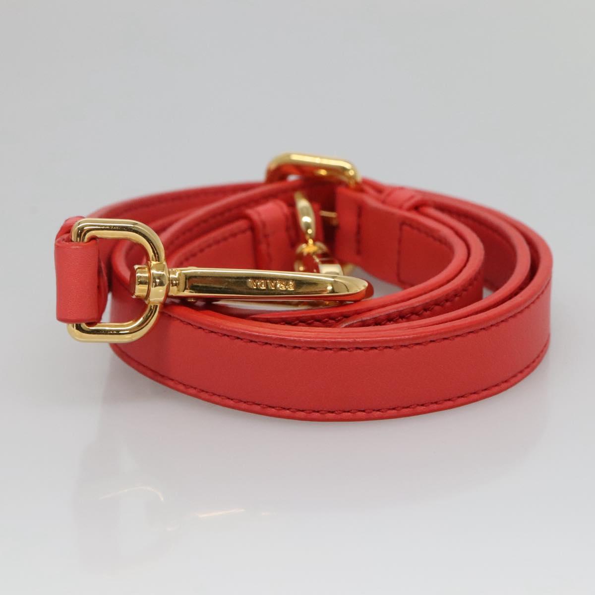 PRADA Hand Bag Nylon 2way Orange Gold Auth 115130