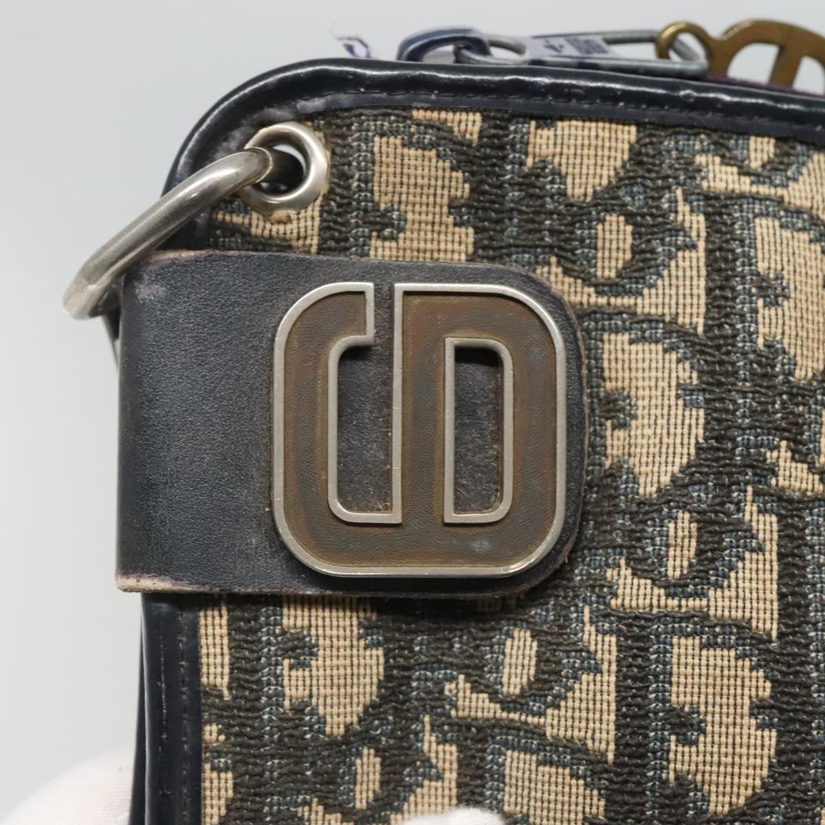 Christian Dior Trotter Canvas Shoulder Bag Navy Auth 115143