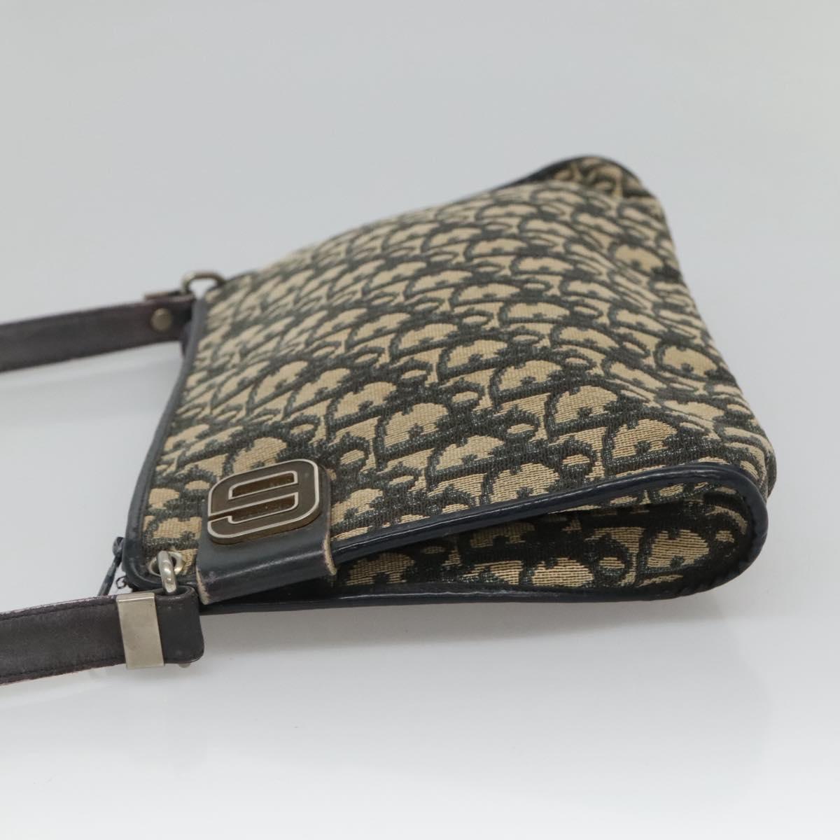 Christian Dior Trotter Canvas Shoulder Bag Navy Auth 115143