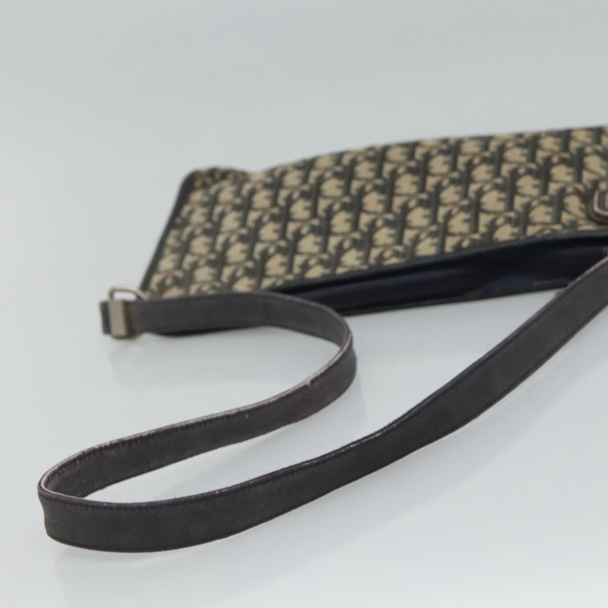 Christian Dior Trotter Canvas Shoulder Bag Navy Auth 115143