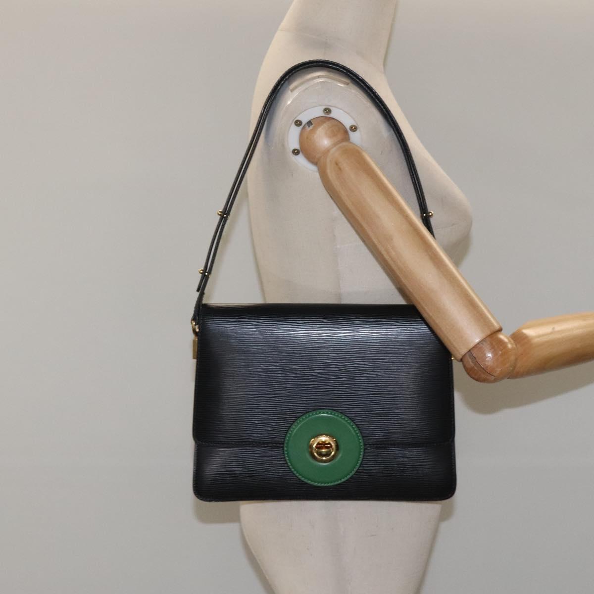 LOUIS VUITTON Epi Free Run Shoulder Bag Green Black M52414 LV Auth 115150