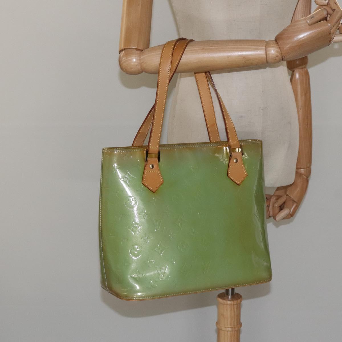 LOUIS VUITTON Monogram Vernis Houston Hand Bag Baby Blue M91005 LV Auth 115153