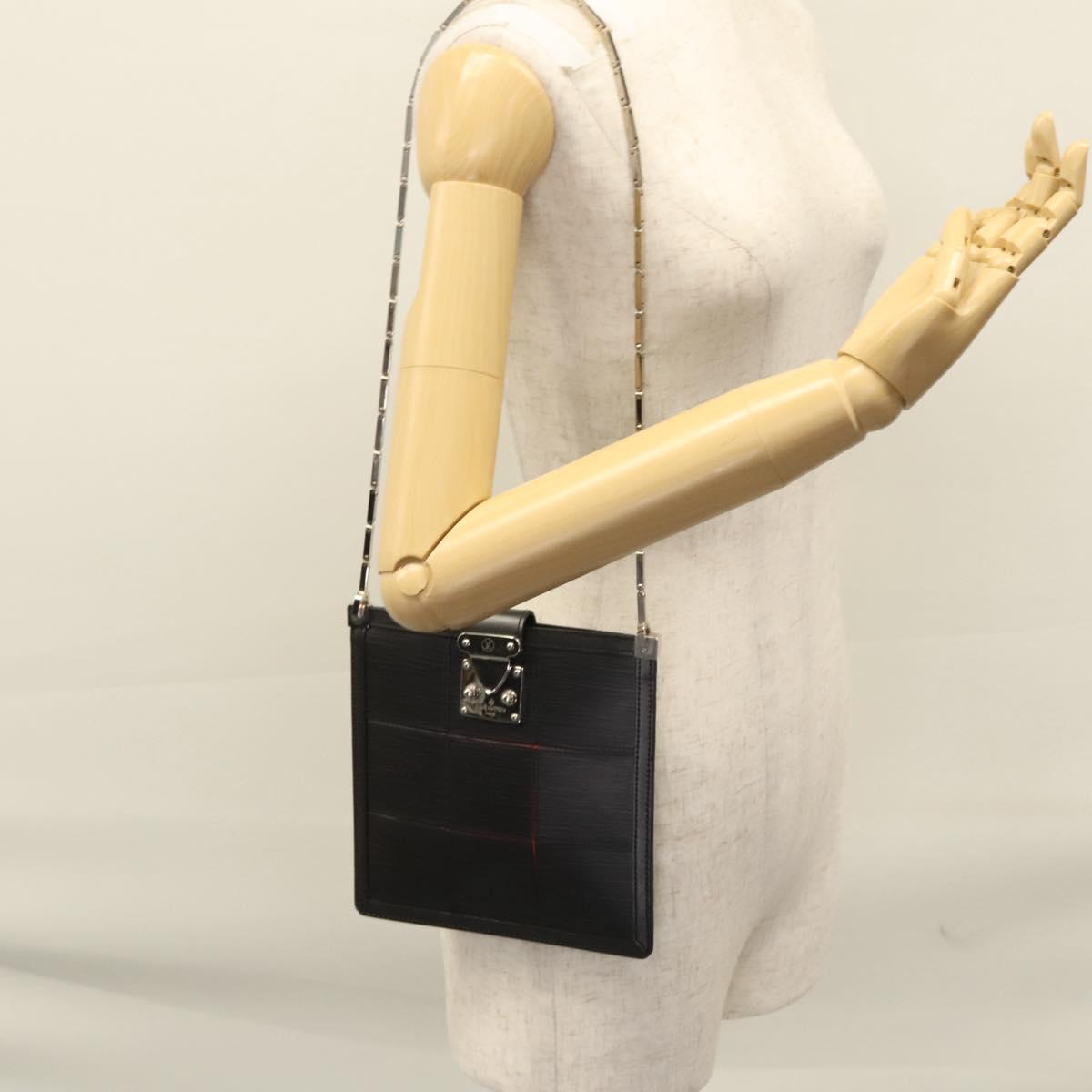 LOUIS VUITTON Epi Stretch Mojito Shoulder Bag Pouch Black M54612 LV Auth 115164