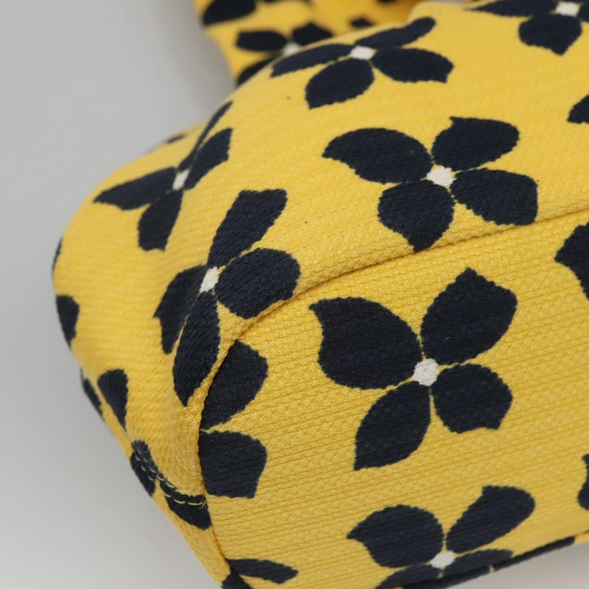 CHANEL Hand Bag Canvas Yellow CC Auth 115198