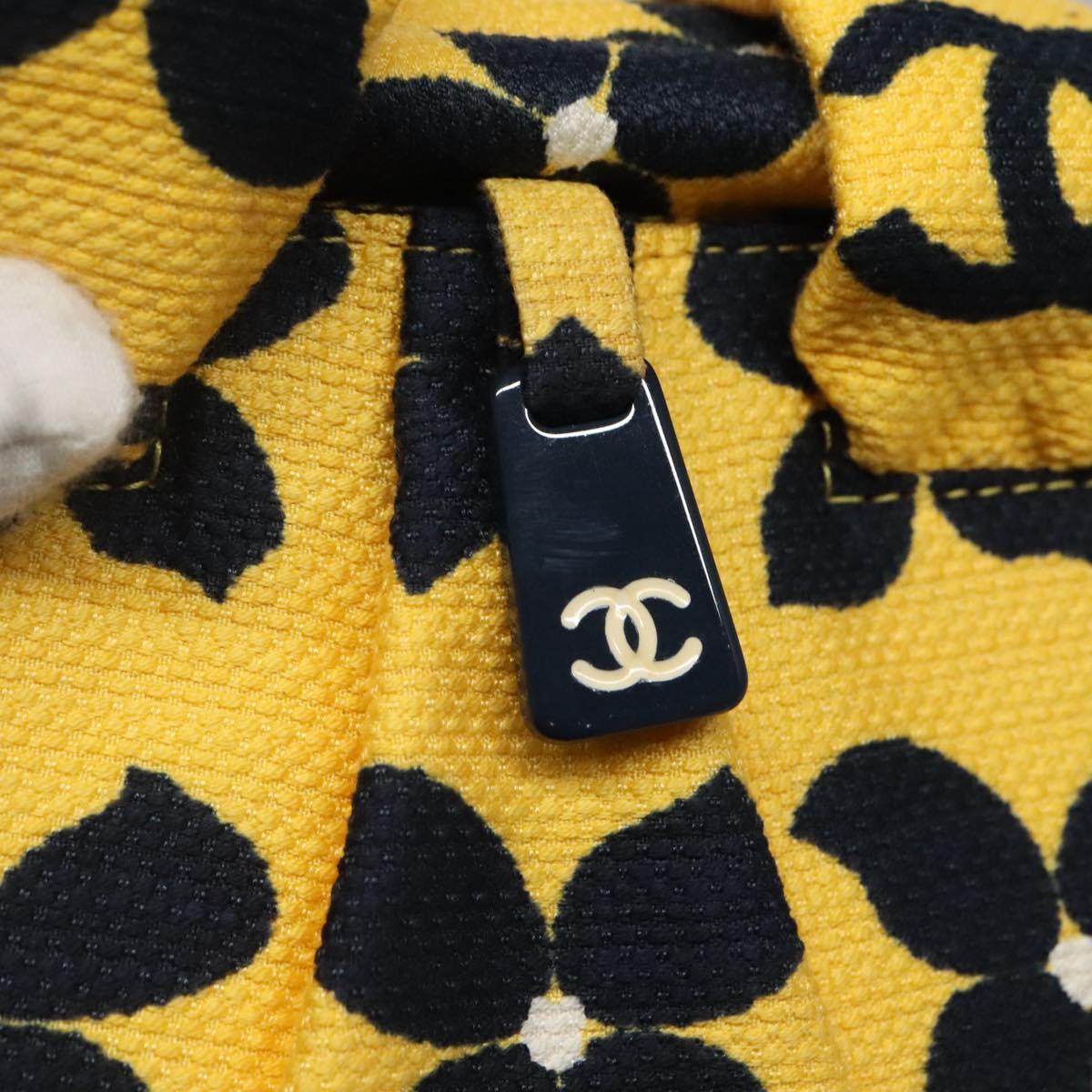 CHANEL Hand Bag Canvas Yellow CC Auth 115198
