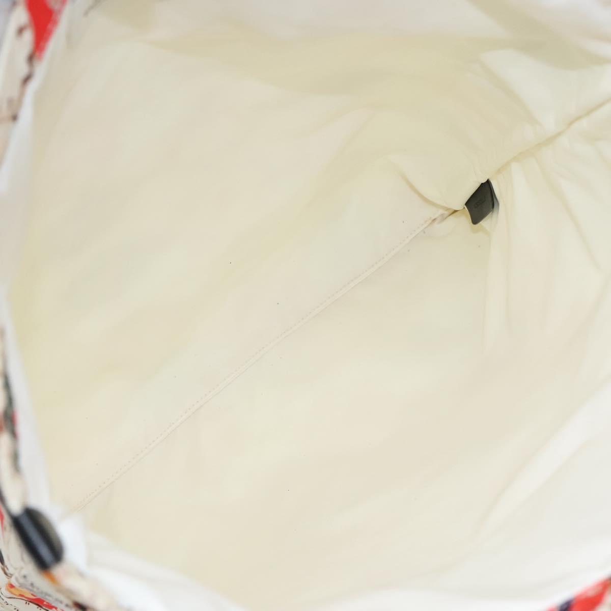 BURBERRY Tote Bag Nylon Gold White Auth 115199V