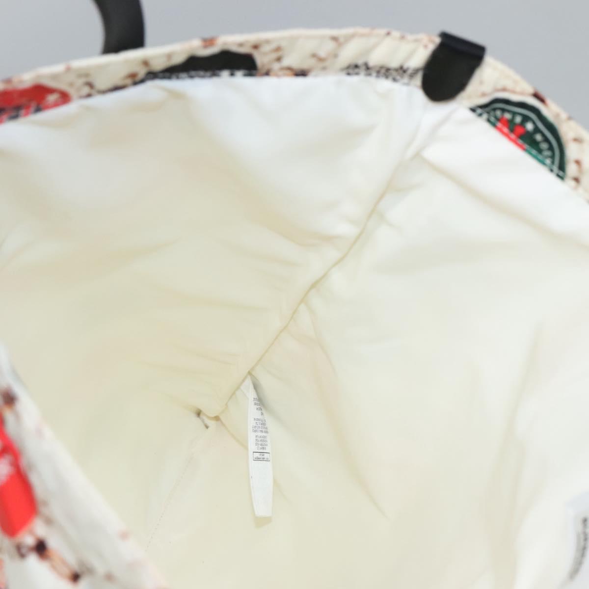 BURBERRY Tote Bag Nylon Gold White Auth 115199V