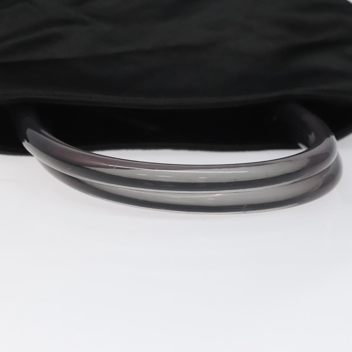 PRADA Hand Bag Satin Black Auth 115213