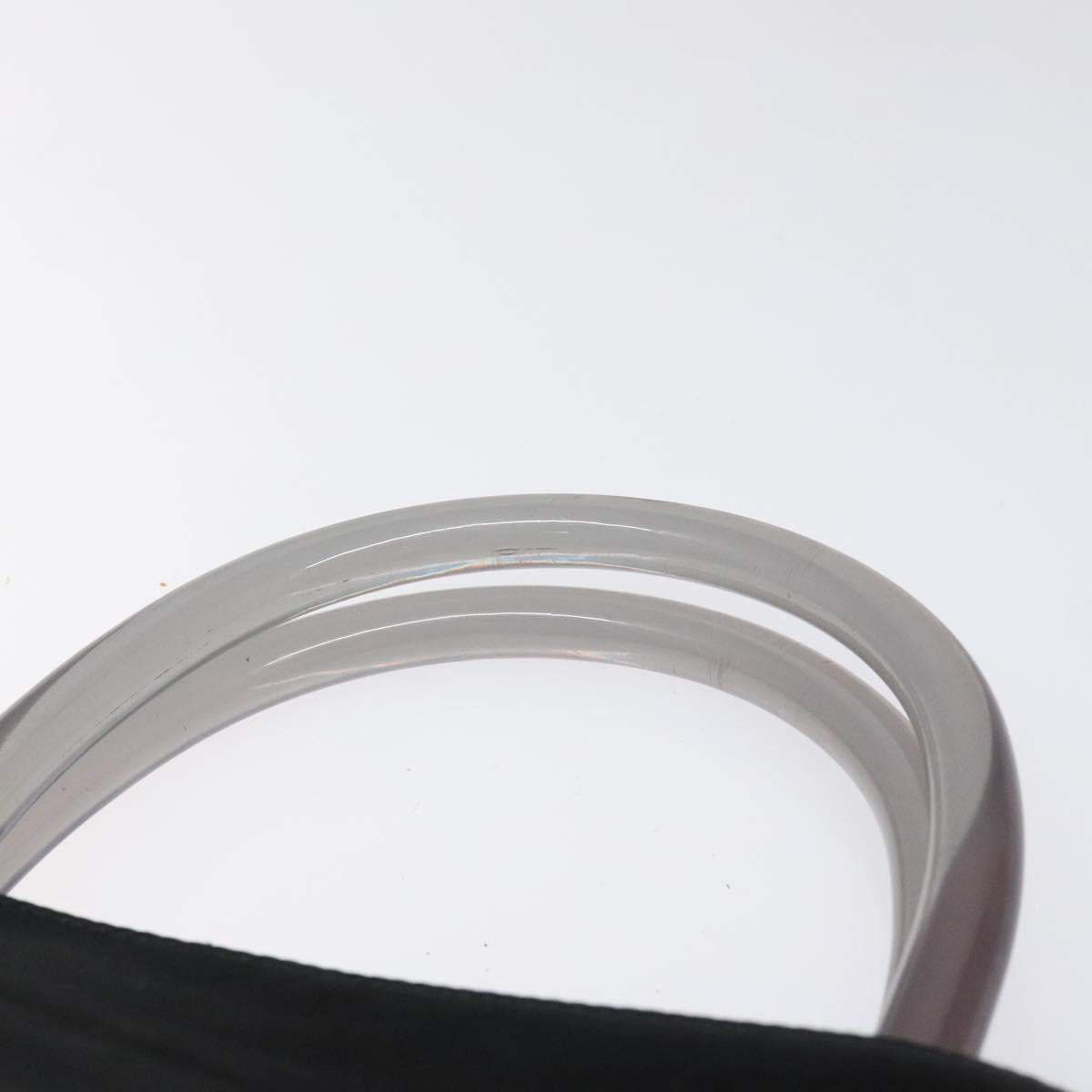 PRADA Hand Bag Satin Black Auth 115213