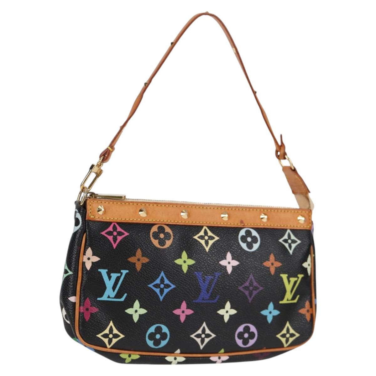 LOUIS VUITTON Monogram Multicolor Pochette Accessoires Black M92648 Auth 115215V