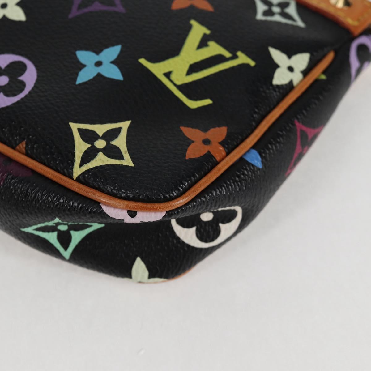 LOUIS VUITTON Monogram Multicolor Pochette Accessoires Black M92648 Auth 115215V